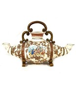 Antique Japanese Satsuma Koro Ceramic Earthenware  double spout TEAPOT  ... - $4,007.78 MXN