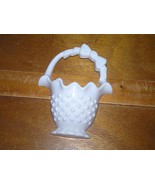 Vintage Small Plastic White Hobnail Ruffled Basket with Bow Wall Pocket ... - £6.14 GBP