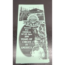 Vintage Flyer about Circus Hall of Fame  - Ephemera - $5.68