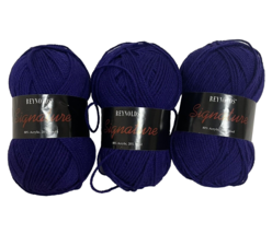 Reynolds Signature Acrylic/Wool Yarn Lot of 3 Purple  NEW - £12.14 GBP