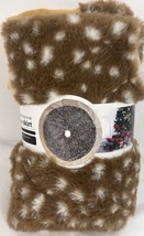 Faux Sika Deer Skin Christmas Tree Skirt Soft Lined 36 inch - £13.26 GBP