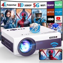 Projector With Wifi And Bluetooth, Native 1080P Outdoor Projector 10000L Support - £232.58 GBP