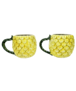 OCI Fitz and Floyd Yellow Chrysanthemum Coffee Tea Mugs Set of 2 Japan - £12.72 GBP