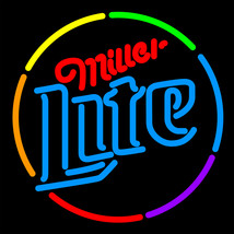 Miller Lite Multi Color Circle Neon Sign - £562.18 GBP