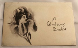 c.1900 A Gladsome Easter Art Nouveau Woman Postcard - £7.82 GBP