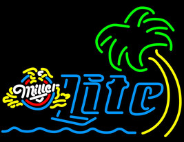 Miller Lite Eagle Palm Tree With Wave Neon Sign - £558.74 GBP