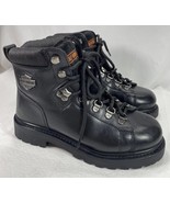 Harley Davidson Boys Boots Size 5.5 Black Leather D81610 Motorcycle Boots - $53.71
