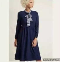 NWT ModCloth Fever London Heritage Pippa Bow Dress sz 4 Blue White Long ... - $32.07