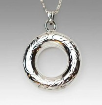 Sterling Silver Circle of Love Funeral Cremation Urn Pendant w/Chain for Ashes - £119.45 GBP