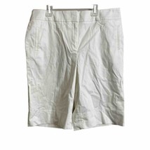 Madison Womens White Flat Front Straight Leg Casual Capri Pants Size 12 Pockets - £11.28 GBP