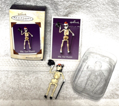 2003 Hallmark Mr Tap Happy Skeleton w Top Hat Halloween Ornament MIB w P... - $18.32
