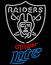 Miller Lite NFL Oakland Raiders Neon Sign - £558.64 GBP
