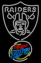 Miller Lite Rounded NFL Oakland Raiders Neon Sign - £558.74 GBP