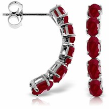 14K Solid White Gold Natural Ruby Gemstone Elegant Stud Earrings - £353.76 GBP