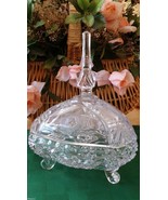 Crystal Covered Candy Dish - Footed with Finial Top - EXQUISITE! - $50.61 CAD