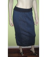 Vintage WOMEN&#39;S BLUE WILLIES Blue Jean Style Elastic Waist Long Skirt Sz... - £23.98 GBP