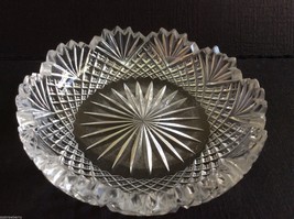 Vintage small 4.75&quot; cut Crystal starburst dish bowl - £27.25 GBP