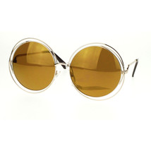 Super Oversized Round Circle Wire Metal Frame Womens Sunglasses - £6.99 GBP