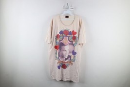 Vintage 90s Womens OSFA Faded Spell Out Highlander Sleeping Night T-Shirt Pink - £55.35 GBP