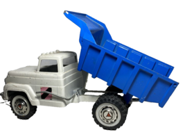 Hubley 902 Metal Dump Truck W/ Lift White &amp; Blue Lancaster - £68.06 GBP