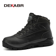Men High Quality Genuine Leather Boots Male Winter Casual Motorcycle Ankle Boots - £60.60 GBP