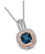 14K Rose Gold Over Sterling Silver 7x7 MM Cushion - £258.11 GBP