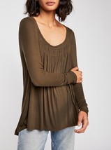 Free People We The Free Womens Top Love Valley Long Sleeve Green Size Xs - $41.73