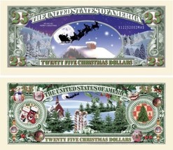 White Christmas Reindeer and Santa 100 Pack Collectible Novelty Dollar B... - £19.41 GBP