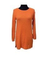 J Jill Textured Knit Thermal Orange Sweater Boatneck Size Small - £14.14 GBP