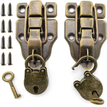 SDTC Tech Retro Style Cabinet Duckbilled Toggle Hasp Latch and Antique Padlock K - £11.90 GBP