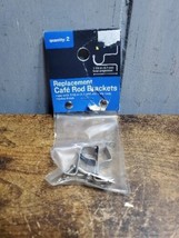 Bed Bath &amp; Beyond 2 Cafe Rod Brackets (Nickel Finish) 7/16 in ~Hardware Included - £4.67 GBP