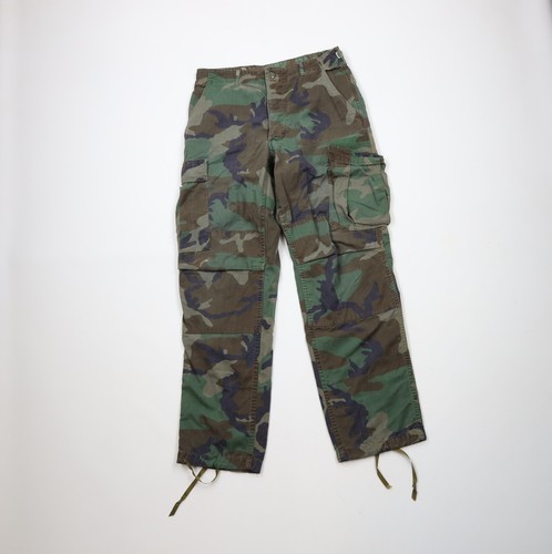 Vtg 90s Streetwear Mens 30x31 Distressed Double Knee Camouflage Cargo Pa... - £33.38 GBP