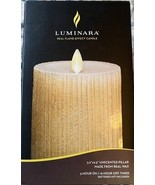 New Luminara Pearl Ivory Flameless Flickering Timer Candle Pillar 6.5&quot; W... - $727.47 MXN