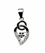 Traditional Real Sterling Silver Pendant CZ  Platinum Finish for Girl - $28.50