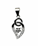Traditional Real Sterling Silver Pendant CZ  Platinum Finish for Girl - $28.50