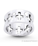 Eternity Latin Cross Christian Charm Ring Oxidized .925 Sterling Silver ... - $51.84 CAD