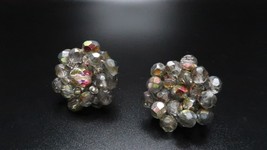 Vintage Joan Rivers Iridescent Bead Earrings 2.4cm - £7.73 GBP