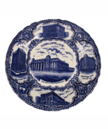 ANTIQUE Staffordshire Flow Blue Historical SOUVENIR Plate CHICAGO NW RR ... - $710.66 MXN