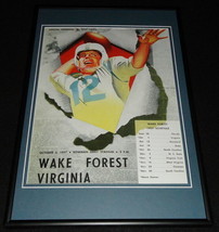 1957 Wake Forest vs Virginia UVA Football Framed 10x14 Poster Official Repro B - £39.56 GBP
