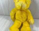 Kids Preferred yellow plush teddy bear vintage soft toy 2000 ribbon bow - $10.39