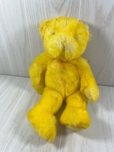 Kids Preferred yellow plush teddy bear vintage soft toy 2000 ribbon bow - $10.39
