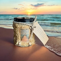 Beach Walk Candle – Ocean Breeze Scented Jar | Coastal Decor with Sand & Seashel - $27.44 CAD