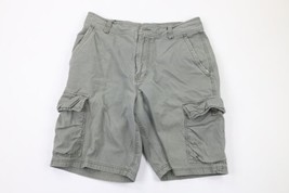 Vintage 90s IOU Mens 36 Distressed Baggy Fit Cargo Shorts Green Cotton AS IS - £27.09 GBP