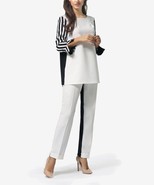 Agata Weber Milky Stripe-Sleeve Tunic &amp; Black Color Block Straight-Leg P... - $63.50