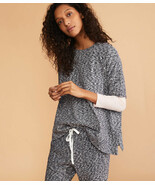 LOFT Lou &amp; Grey Marlknit Poncho Dark Blue Ivory Marl New - $29.99