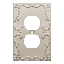 W35071-SNC Classic Lace Single Duplex Outlet Cover Plate Satin Nickel - £15.63 GBP