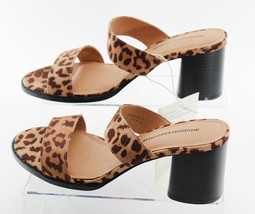 Amazon Essentials Women Two Strap Heeled Slide Sandals Size 9 Leopard Micro - $18.80