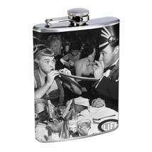 Vintage New Years Eve D6 Flask 8oz Stainless Steel Hip Drinking Whiskey - £11.65 GBP