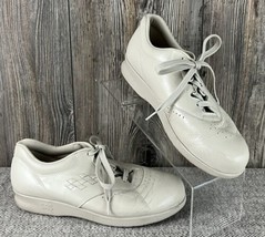 SAS Tripad Comfort Free Time Women&#39;s 7.5 Beige Leather Sneaker Walking Shoes - £18.67 GBP