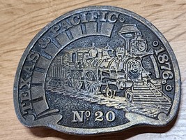 Texas &amp; Pacific Railroad Belt Buckle 1876 General Steam Engine 20 CDC Me... - $23.74
